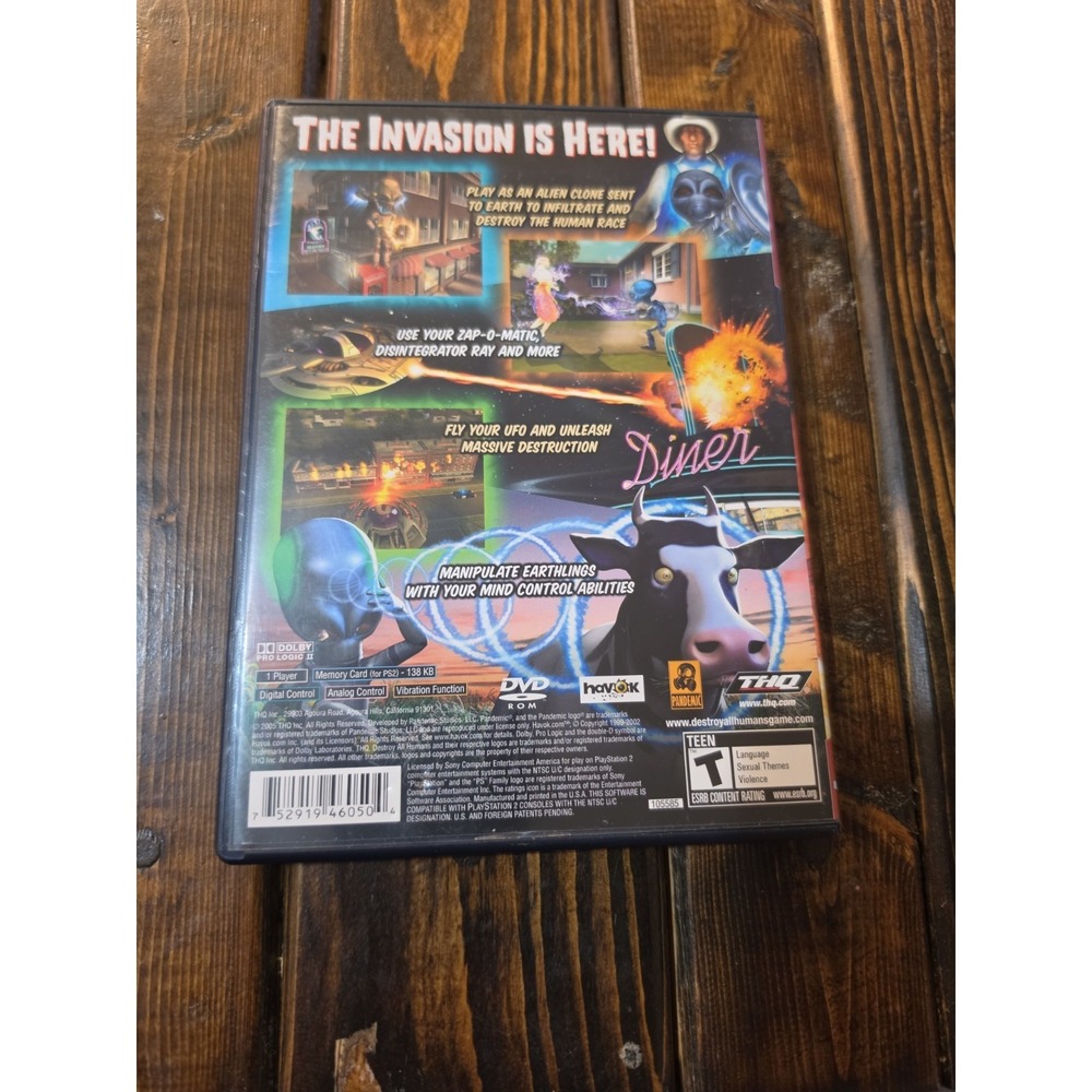 Destroy All Humans! PS2, Blockbuster Case, Disc Tested & Working - Picture 4 of 4